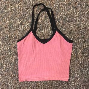 Pink cropped tank top